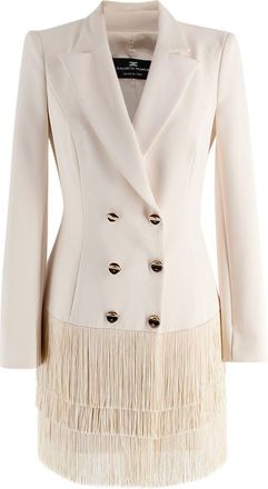 Elisabetta Franchi Beige Abito Donna Blazer Dress Size XS