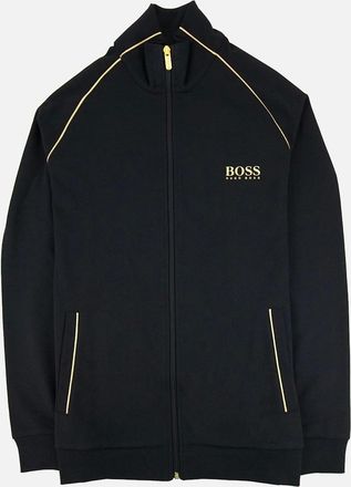 HUGO BOSS Mens Hugo Boss Metallic Accents Loungwear Jacket Black 001 - Size: 42/Regular