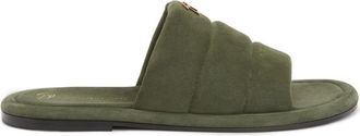 Giuseppe Zanotti Harmande quilted suede slides - men - Suede/Suede/Leather - 39 - Green