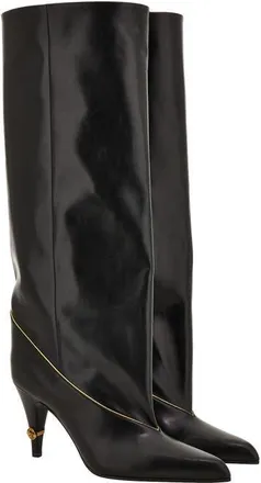 Versace Knee High Boot in Black-Gold 82 at Nordstrom, Size 38
