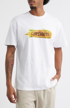 Carhartt Work in Progress Cobb Cotton Graphic T-Shirt in White/Yellow at Nordstrom, Size Xx-Large