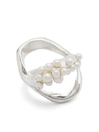 Beatriz Palacios double-wave cluster ring - Silver