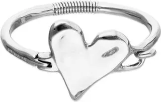 UNOde50 Sterling Silver-Plated Semi-Rigid Bracelet with Heart Detail at Nordstrom, Size Medium