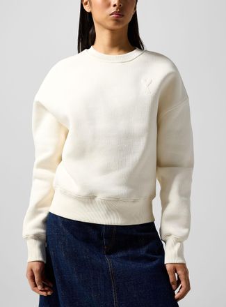 Ami Womens Ami de Coeur embossed sweatshirt