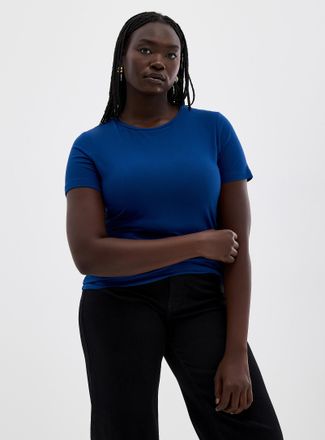 Contemporaine Womens Flowy crew-neck T-shirt