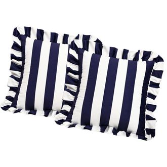 OEM Fundas De Coj&iacute;n Decorativas, 2 Piezas - Azul Marino Y Blanco