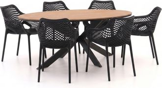 Forza Furniture Forza Ripi/Fidenza 220cm ovaal dining tuinset 7-delig stapelbaar