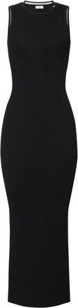 Elisabetta Franchi Geribbelde Gebreide Jurk met Juweel Logo - Dames - Kleedjes - Zwart - XS - Nylon - Kleedjes
