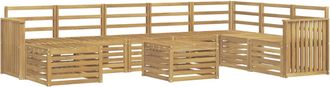 vidaXL Vidaxl Conjunto De Sof&aacute;s De Exterior 9 Uds. Blanco