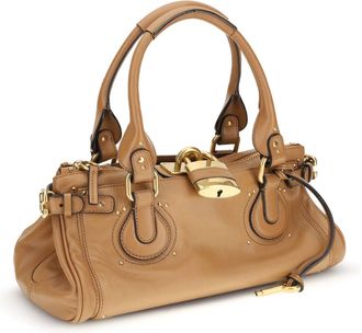 Chlo&eacute; Womens Paddington Bag Mustang Brown Buffalo; Leather Shoulder