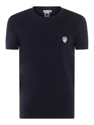 Dolce & Gabbana Navy Blue Cotton Blend T-Shirt