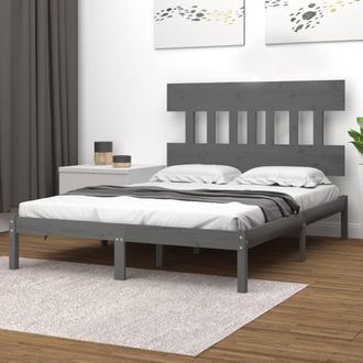 vidaXL Vidaxl - Estructura De Cama De Madera Maciza De Pino Gris 200x200 Cm