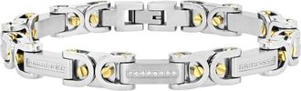 Robert Alton 1/4CTW Diamond Stainless Steel & Yellow Finish Link Bracelet