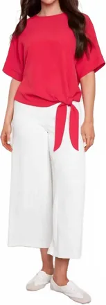 UP Vegan Silk Tie Knot Top In Dahlia