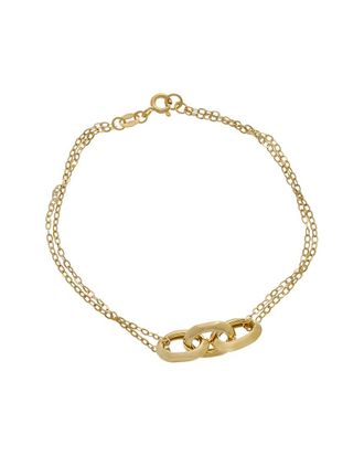 Italian Gold, Inc 10K Fancy 3-Link Forzatina Double Strand Bracelet