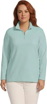 Lands End Anyweather Fleece Quarter Zip Pullover in Light Seagrass at Nordstrom, Size 3X