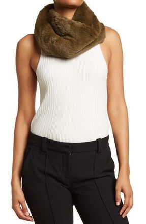 La Fiorentina Faux Fur Infinity Scarf in Olive at Nordstrom Rack