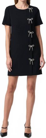 Trina Turk Diamonds Crystal Bows Dress In Black