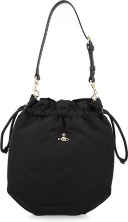 Vivienne Westwood Neutrals Soft-Structured Metallic Orb Viscose Shoulder Bag