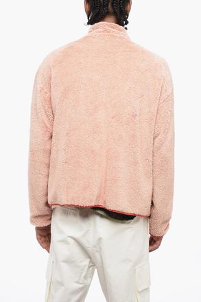 Jil Sander Mock-Neck Teddy Cotton Sweatshirt with Contrast Pocket Jil Sander