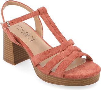 Journee Collection Womens Alyce Faux Leather Platform Sandals