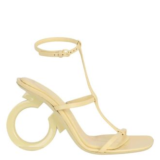 Ferragamo Elina T-Strap Gancini Sandals, Size 6 C
