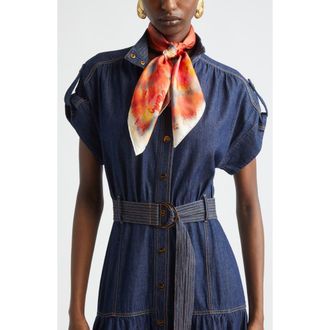 Zimmermann Tie Dye Silk Square Scarf in Ruby Tie Dye at Nordstrom