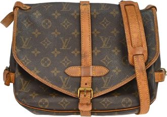 Louis Vuitton Saumur Monogram Canvas Brown Canvas Handbag (Pre-Owned)
