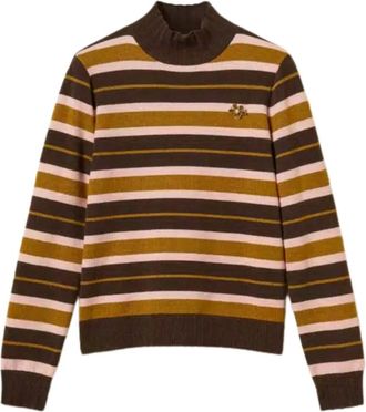 Twinset Jersey de cuello alto con broche - Knitwear - Mujer - Multicolor - XS