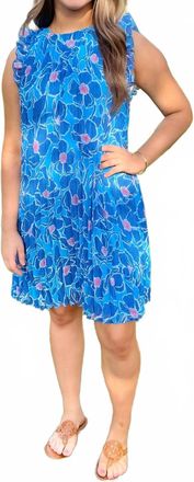Hatley Pleated Mini Dress In Textured Poppies