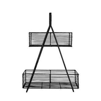 Foreside Home And Garden Two Tiered Baskets Black Metal at Nordstrom