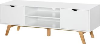 HOMCOM Particle Board 4-Compartment Media Unit White - Home Living | TJ Hughes