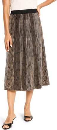 Nic+Zoe Ombré Pixel Metallic Knit Midi Skirt in Neutral Multi at Nordstrom, Size Xx-Large