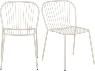 Maisons du monde Set de 2 sillas profesionales de acero color crudo