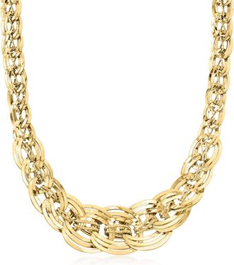 Ross-Simons Italian 18kt Yellow Gold Interlocking Link Necklace