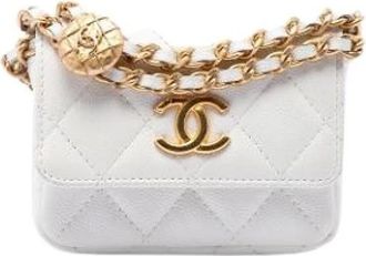 Chanel Pre-owned Belt Bag - Dames - Vintage Mini Tas - Wit - ONE Size - Leer - Vintage
