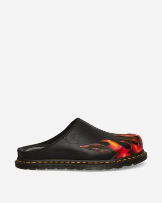 Dr. Martens San Flame Mules Black / Vibrant Red