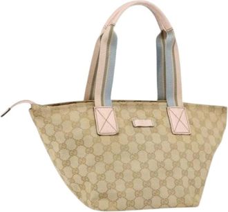 Gucci Pre-owned Handbags, female, Beige, Size: ONE SIZE Pre-owned Canvas Handbag