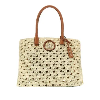 Versace Big La Medusa raffia shopping bag Woman One Size
