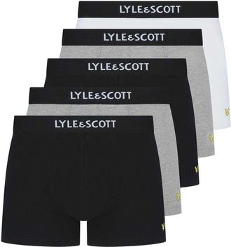 Lyle & Scott Heren Henrick Katoenmix Boxershorts (Set van 5) (Zwart/Wit)
