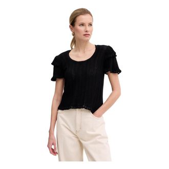 Twinset Jersey Ajustado con Volantes - Knitwear - Mujer - Negro - S