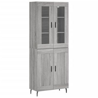 vidaXL Vidaxl - Aparador Alto Madera Contrachapada Gris Sonoma 69,5x34x180 Cm