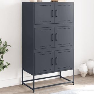 Berkfield Home Sideboard Anthracite 68.5x38.5x123.5 cm Steel in Black