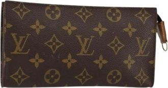 Louis Vuitton Pre-owned Canvas Pouch - Dames - Vintage Clutch - Bruin - ONE Size - Vintage
