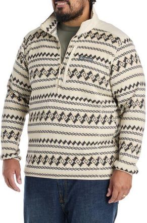 Columbia Big & Tall Southwest-Inspired 1/2-Zip Pullover in Dark Stone at Nordstrom, Size 4X Big