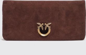 Pinko Clutch Click Soft Horizontal Classic in pelle scamosciata con monogramma