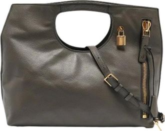 Tom Ford Pre-owned Handbags, female, Gray, Size: ONE SIZE Pre-owned Structured Leather Handbag