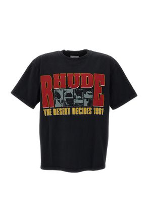 Rhude Black The Desert Decides Cotton Printed T-Shirt