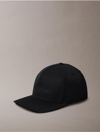 Calvin Klein Mens Compact Monogram Logo Baseball Cap - Black