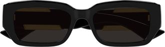 Bottega Veneta Bottega Veneta Bv1406s Linea Ribbon 001 Black Grey Sunglasses